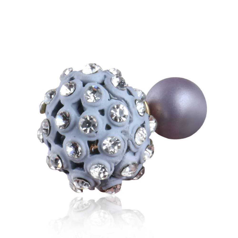 Trendoo Jewelry Gold-Polished Stylish Fancy Grey Studs