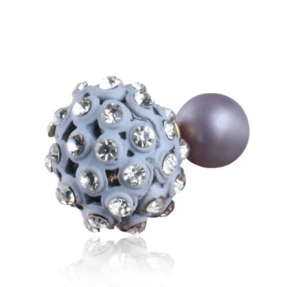 Trendoo Jewelry Gold-Polished Stylish Fancy Grey Studs