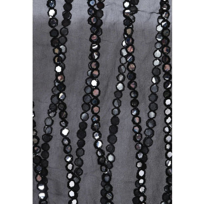 A R Silk Women's Mirror Work Orgenza Cotton Black Dupattas and Chunnis