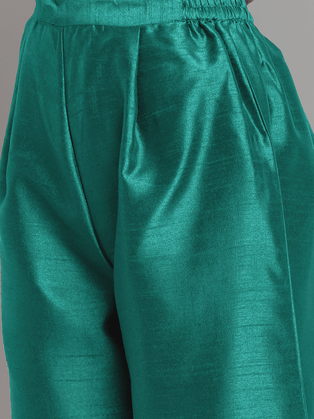 Ahalyaa Women Sea Green Printed Gotta Patti Kurti with Palazzos & Dupatta