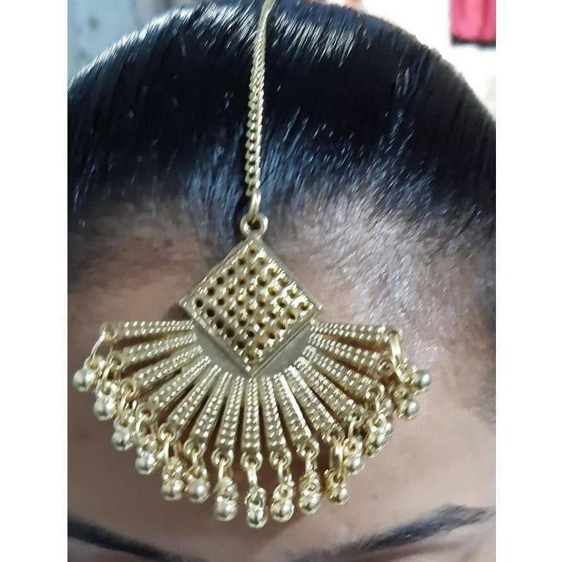 MS Fashion India Gold-Polished Bridal Maang Tikka