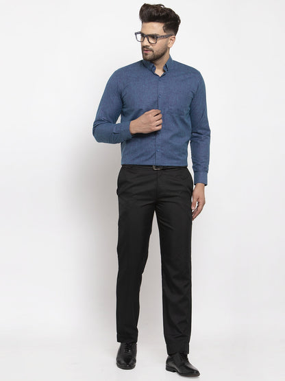 Jainish Blue Men's Cotton Solid Button Down Formal Shirts ( SF 753Teal )