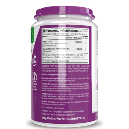 HealthyHey AKBA Joint Support Supplement - 60 Veg Capsules