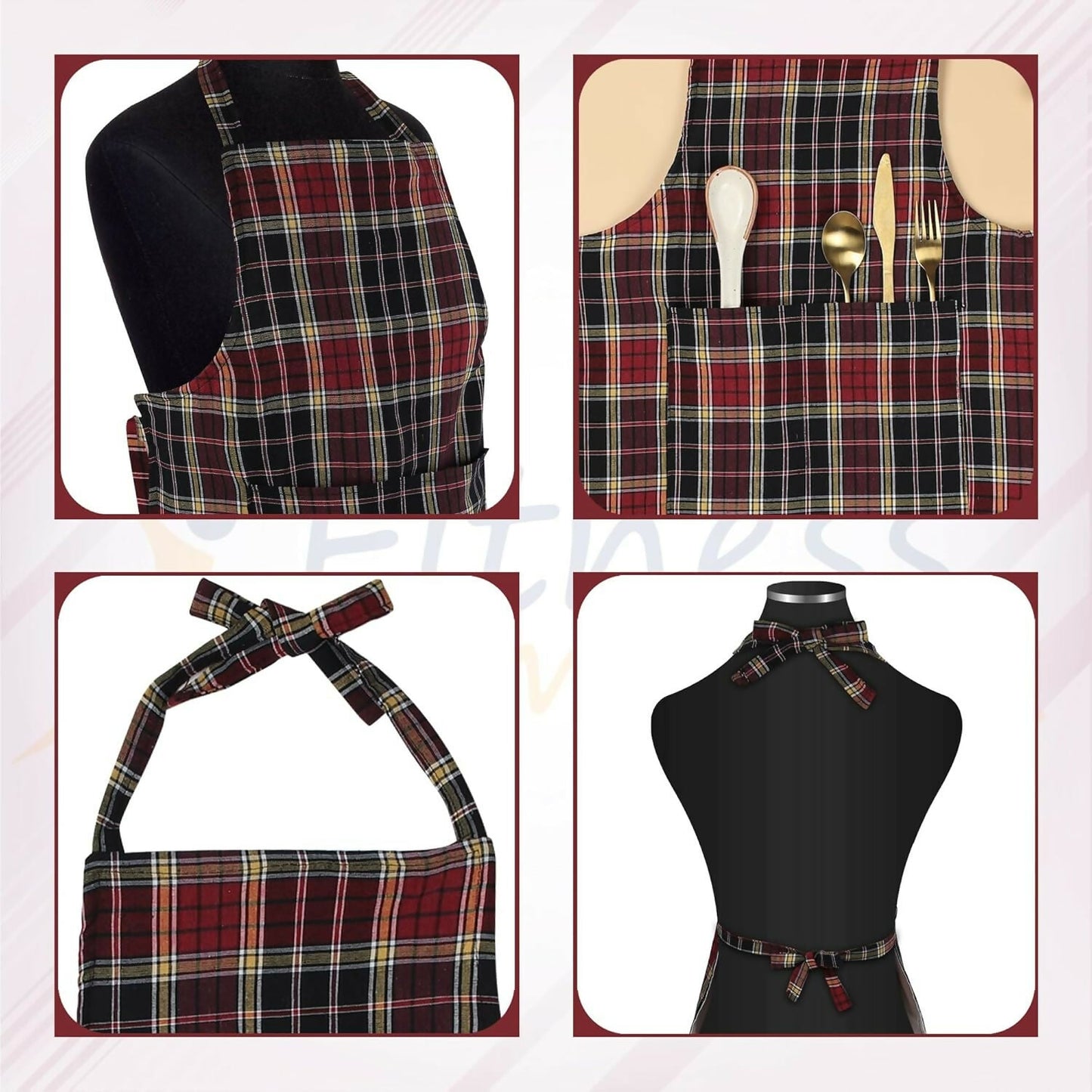 Fitness Mantra Waterproof Kitchen Apron For Men & Women-Multicolour