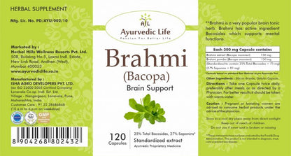 Ayurvedic Life Brahmi capsule â€“ Brahmi for Brain and Memory â€“ 120 capsules