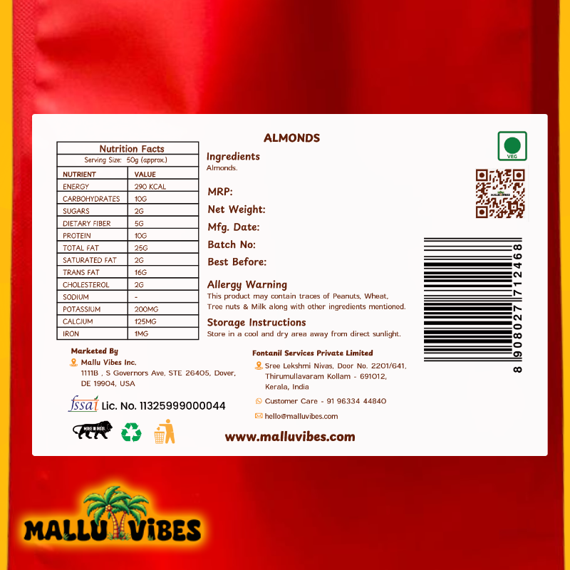 Mallu Vibes Almonds