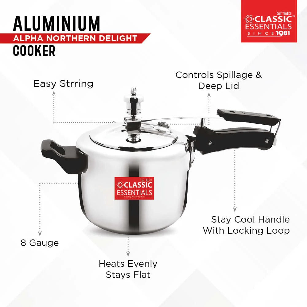 Classic Essentials Alpha Northern Delight Aluminium Inner Lid Induction Pressure Cooker 3L