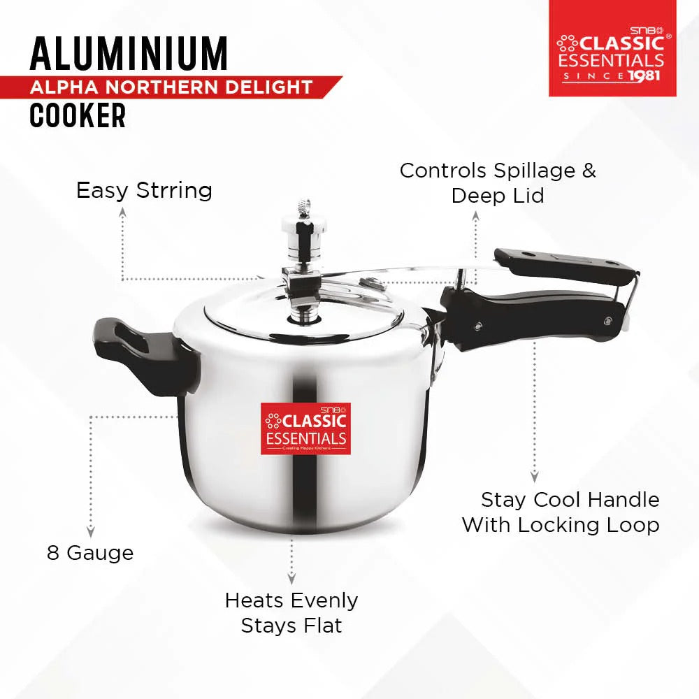 Classic Essentials Alpha Northern Delight Aluminium Inner Lid Induction Pressure Cooker 3L