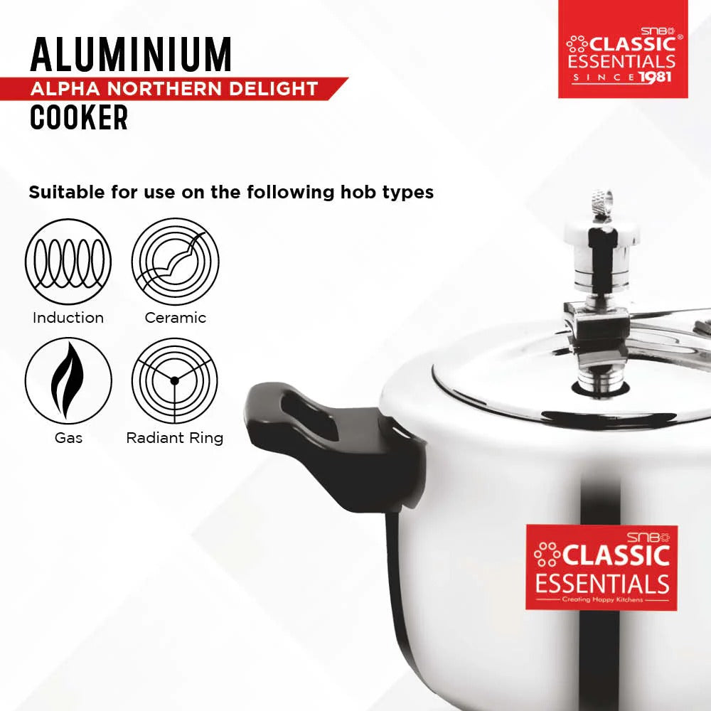 Classic Essentials Alpha Northern Delight Aluminium Inner Lid Induction Pressure Cooker 3L