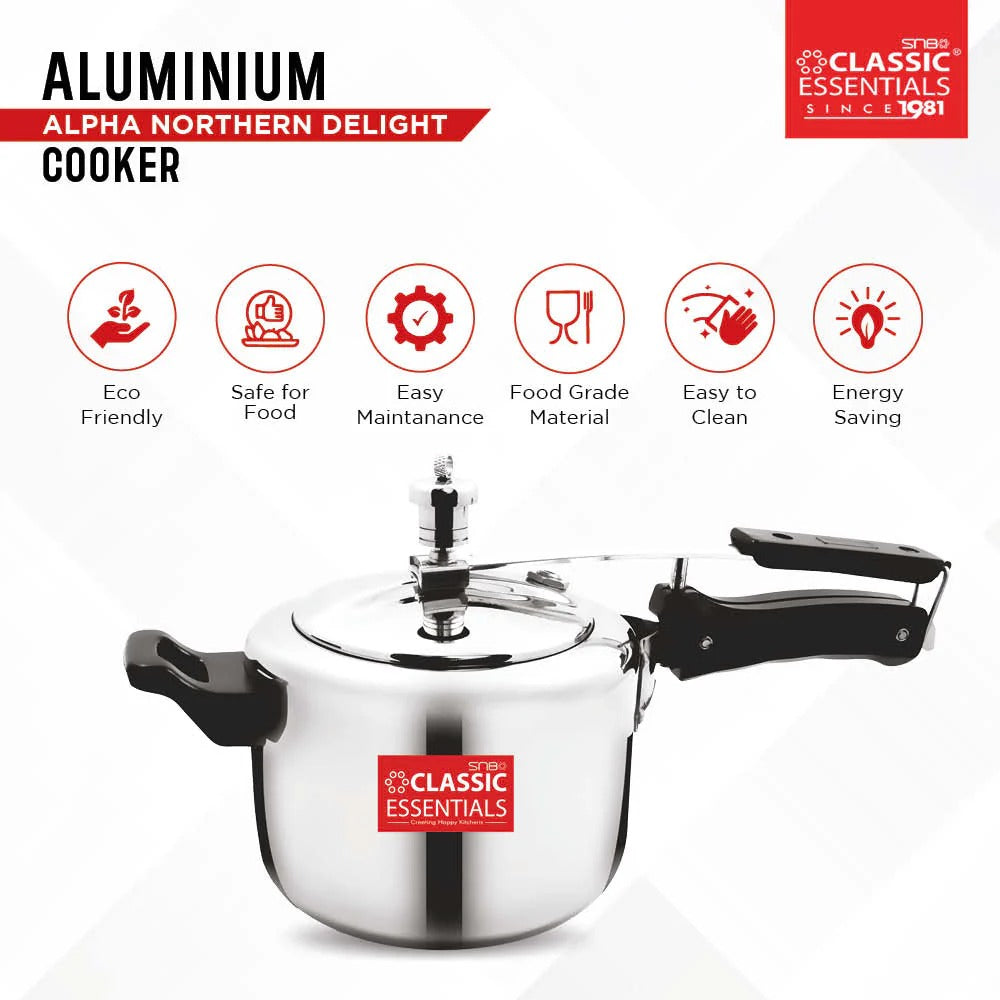 Classic Essentials Alpha Northern Delight Aluminium Inner Lid Induction Pressure Cooker 3L