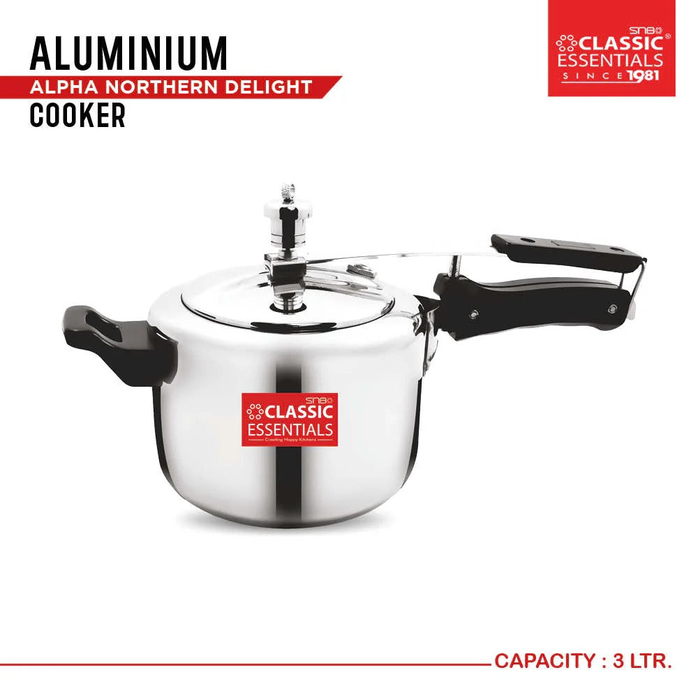 Classic Essentials Alpha Northern Delight Aluminium Inner Lid Induction Pressure Cooker 3L