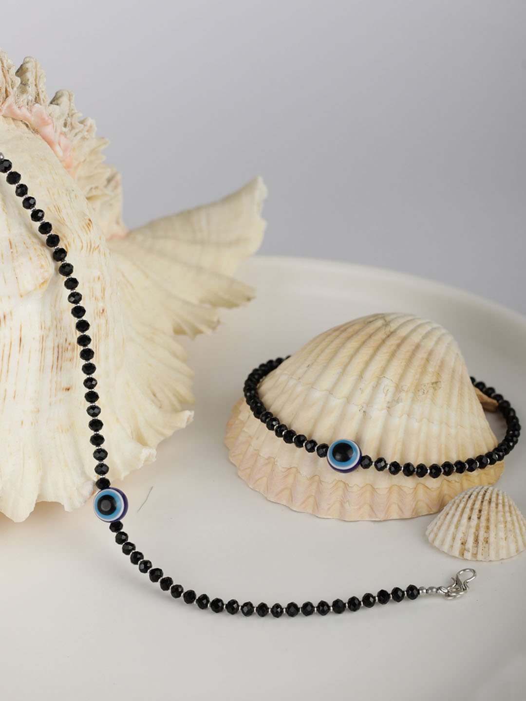 Priyaasi Women Black Beads Silver Plated Traditional Anklets - Limited Time Offer