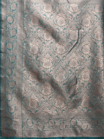 Shree Shyam Fashion Sea Green Banarasi Silk Saree with Zari Weaving - A Timeless Tale of Elegance