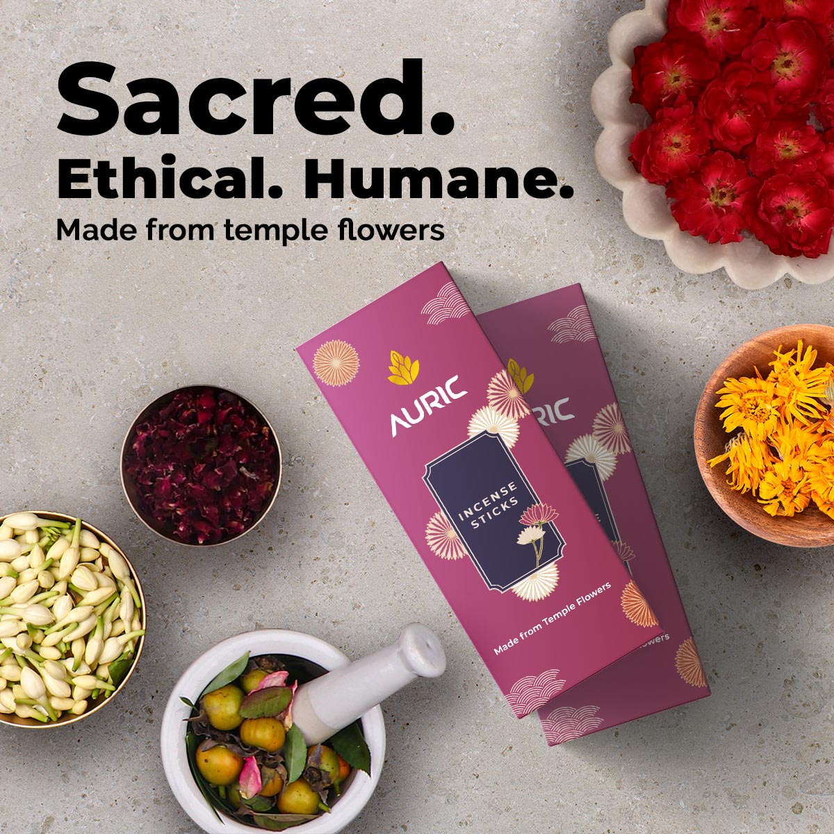 Auric Bamboo less Dhoop Natural Incense Sticks - 20 Sticks