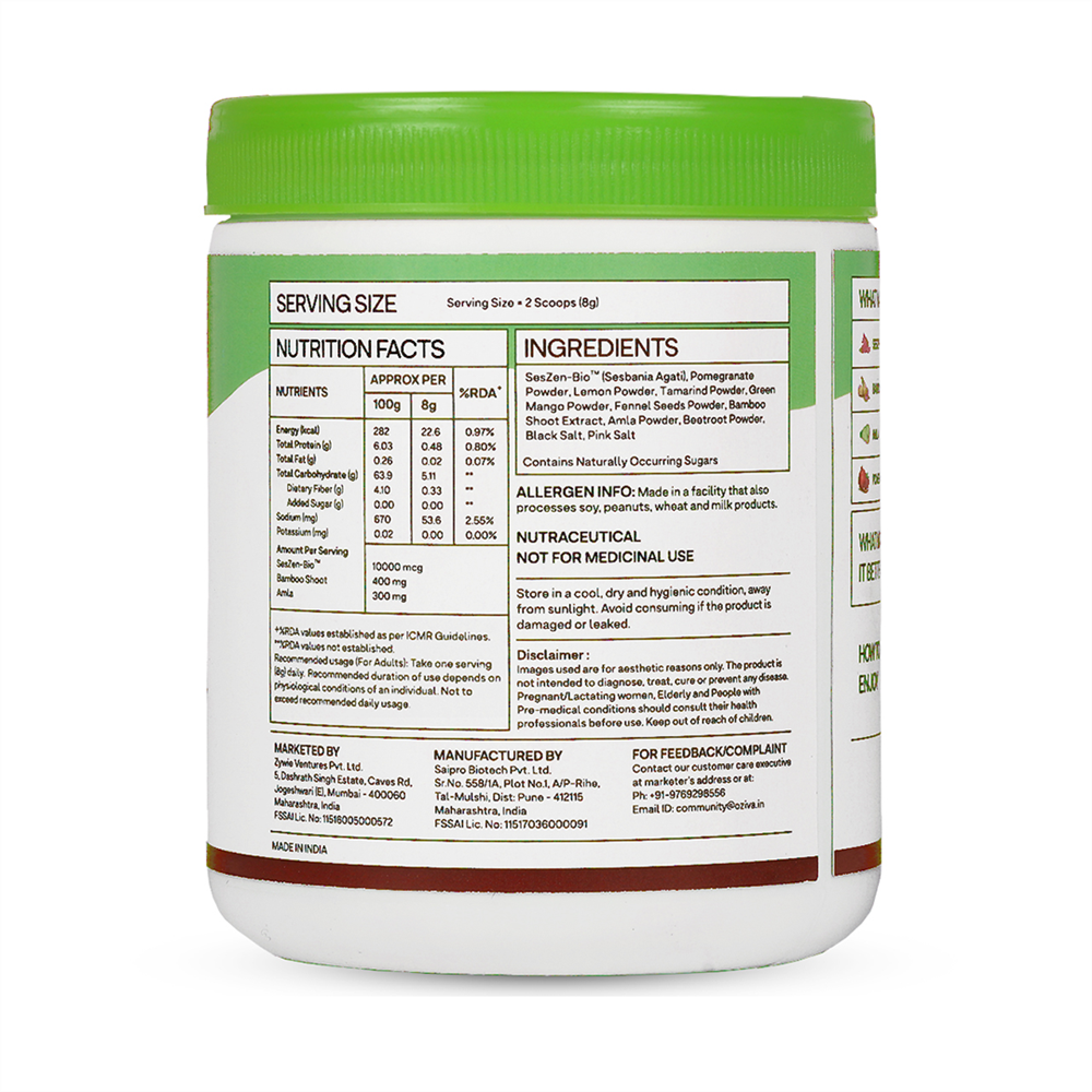 OZiva Plant Based Biotin (10,000+ mcg) - 125 gms