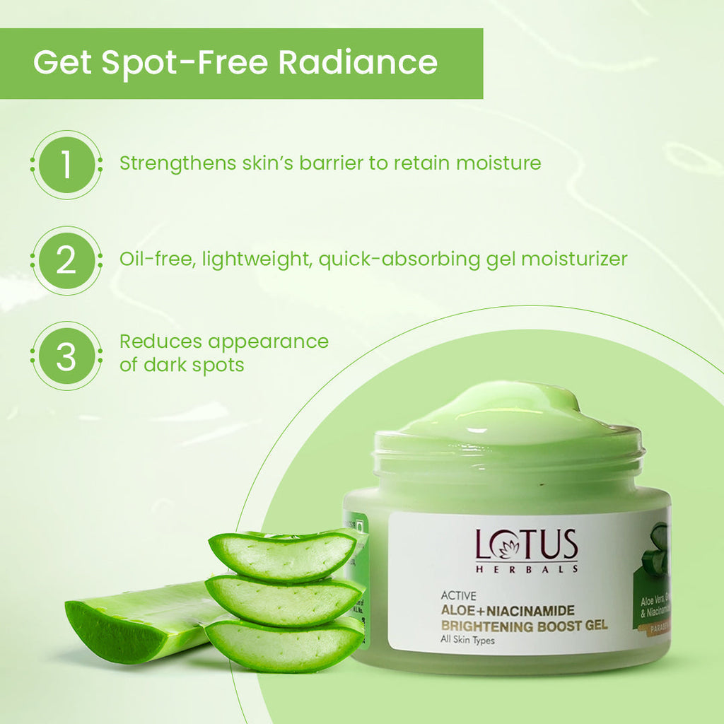 Lotus Herbals Active Aloe + Niacinamide Brightening Gel - 50 gms