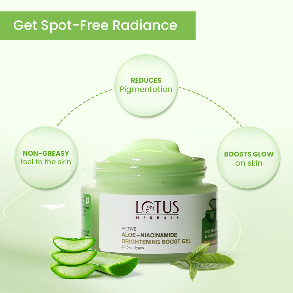 Lotus Herbals Active Aloe + Niacinamide Brightening Gel - 50 gms