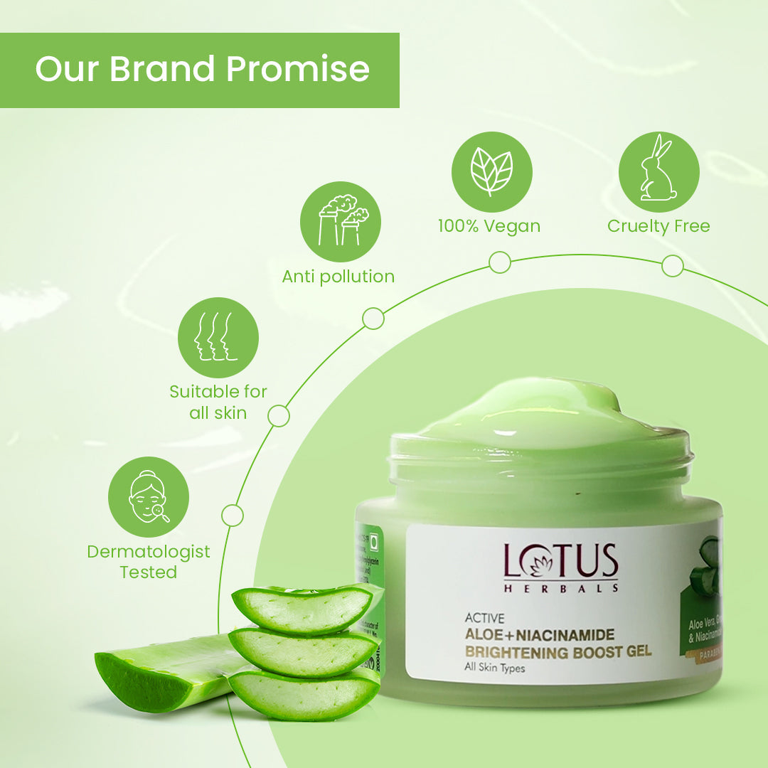Lotus Herbals Active Aloe + Niacinamide Brightening Gel - 50 gms