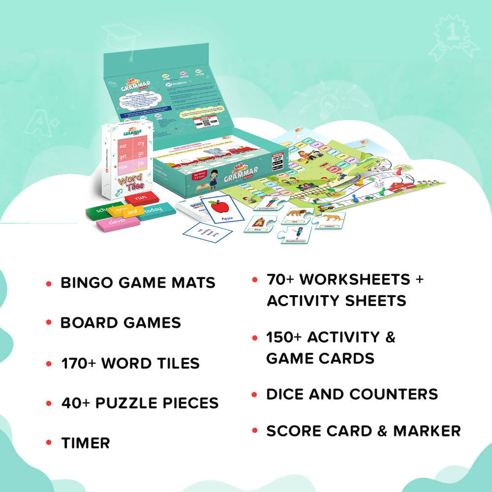 ClassMonitor English Grammar Learning Kit with Free Mobile App Skill Booster Learning Kit for kids of Age 5 - 8 Years