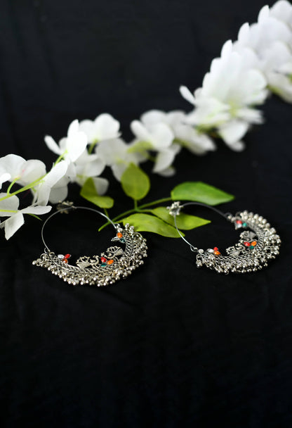 Mominos Fashion Johar Kamal Beautiful Peacock Design Chandbali Earrings