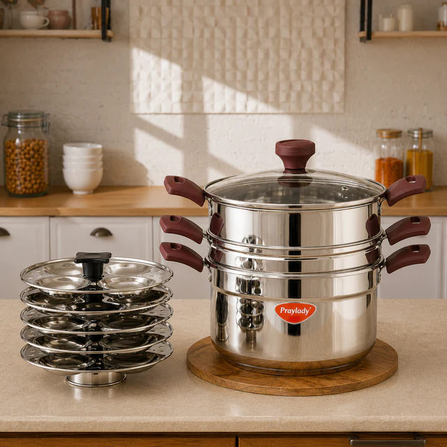 PrayLady All-in-One Triply Stainless Steel Cookpot Induction Gas