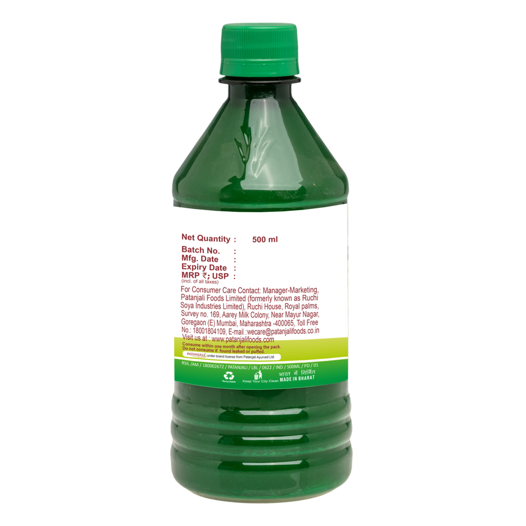 Patanjali Amla-Aloevera with Wheatgrass Juice - 500 ml