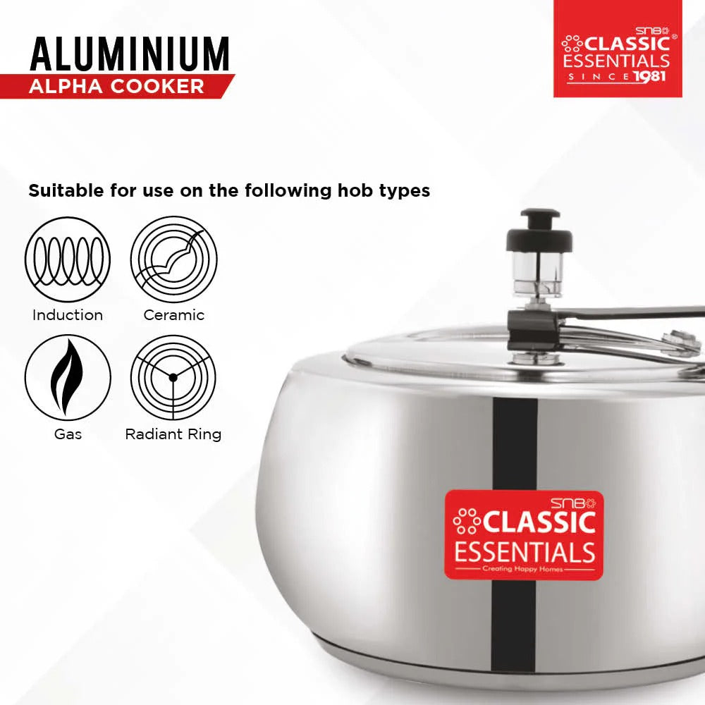 Classic Essentials Alpha Concave Aluminium Inner Lid Induction Pressure Cooker