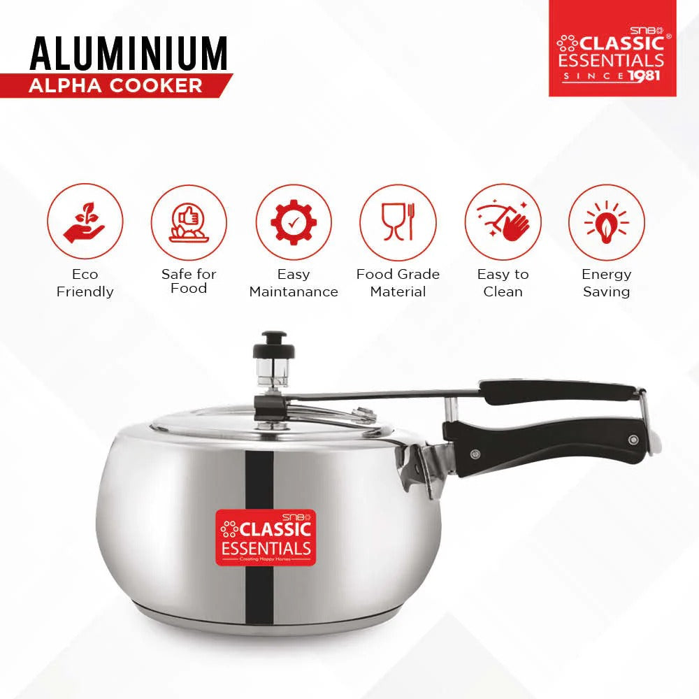 Classic Essentials Alpha Concave Aluminium Inner Lid Induction Pressure Cooker 5L
