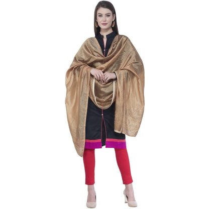 A R Silk Dark Golden Color Silk Siroski Dupattas and Chunnis