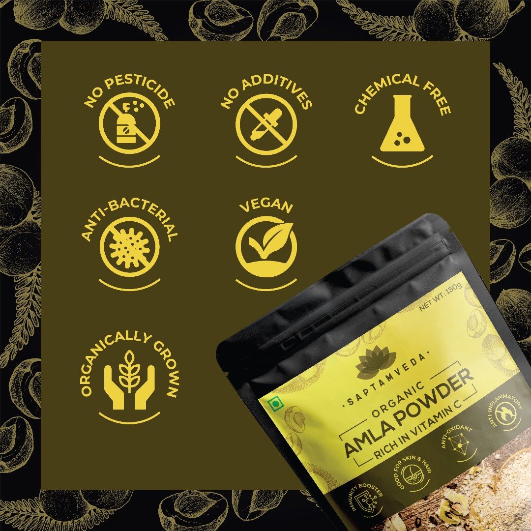 Saptamveda Ashwagandha Herbal Powder & Organic Amla Powder Combo