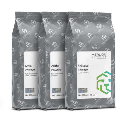 Merlion Naturals Amla Aritha and Shikakai Powder Combo
