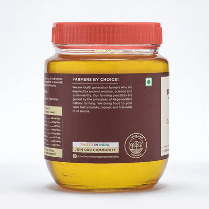Two Brothers Organic Farms A2 Gir Cow Cultured Ghee | Cultured Cow Desi Ghee | Curd-Churned Bilona Ghee | Pure, Natural, and Healthy
