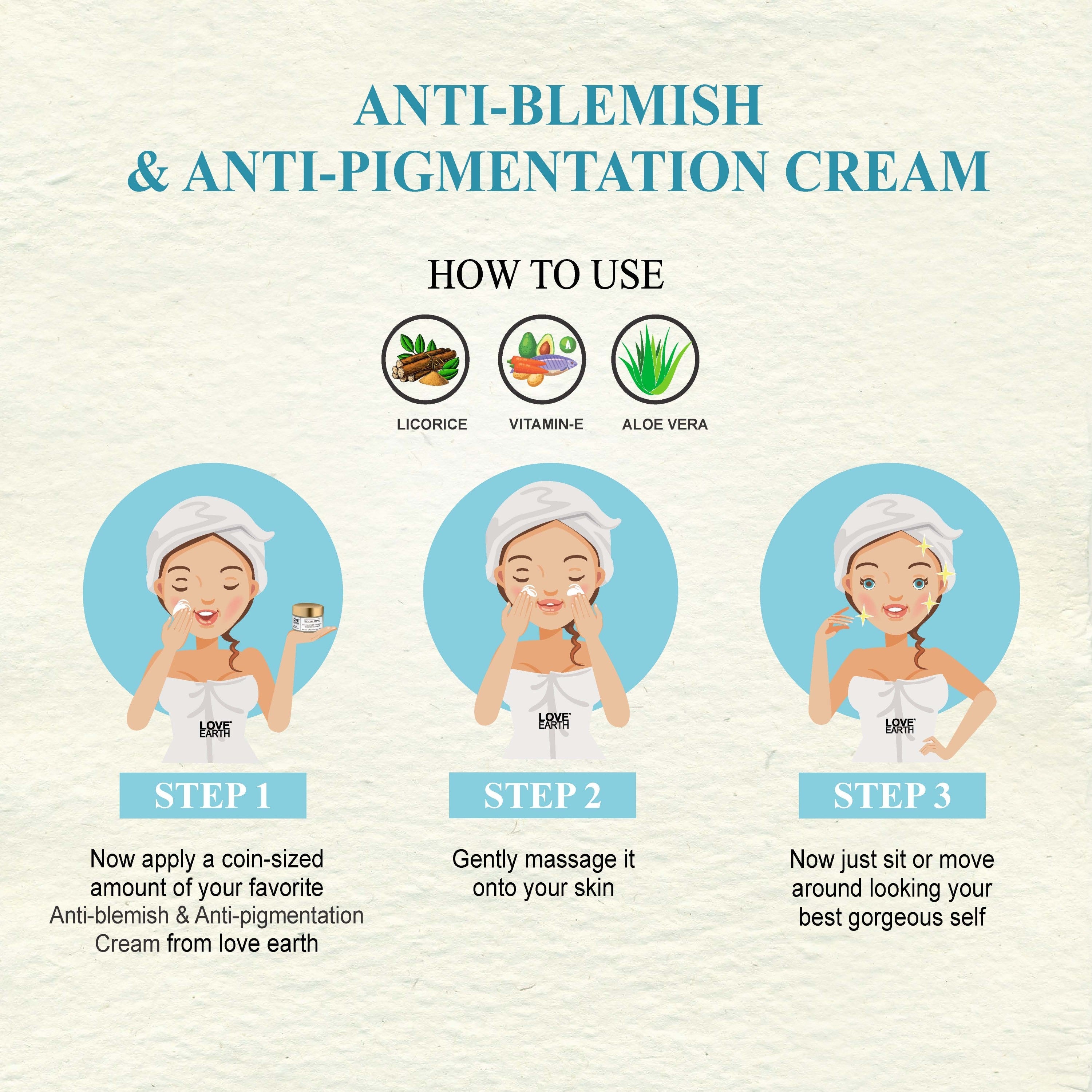 Love Earth Anti Blemish & Pigmentation Cream - 50gms