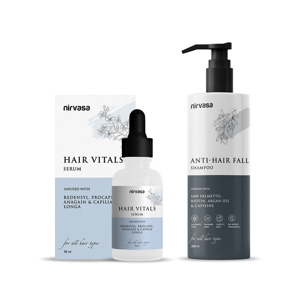 Nirvasa Anti Hairfall Shampoo and Hair Vitals Serum Combo