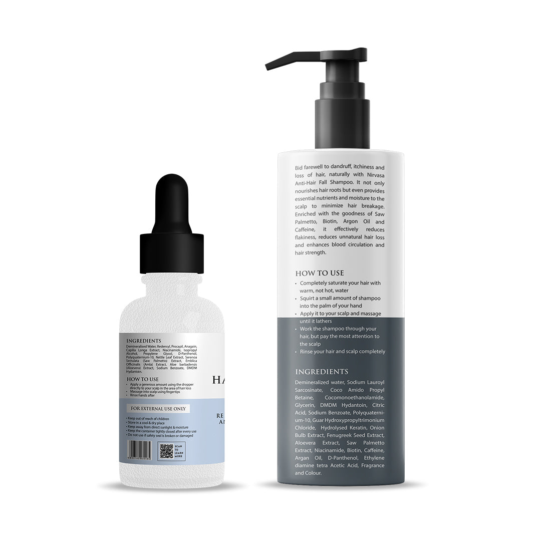 Nirvasa Anti Hairfall Shampoo and Hair Vitals Serum Combo
