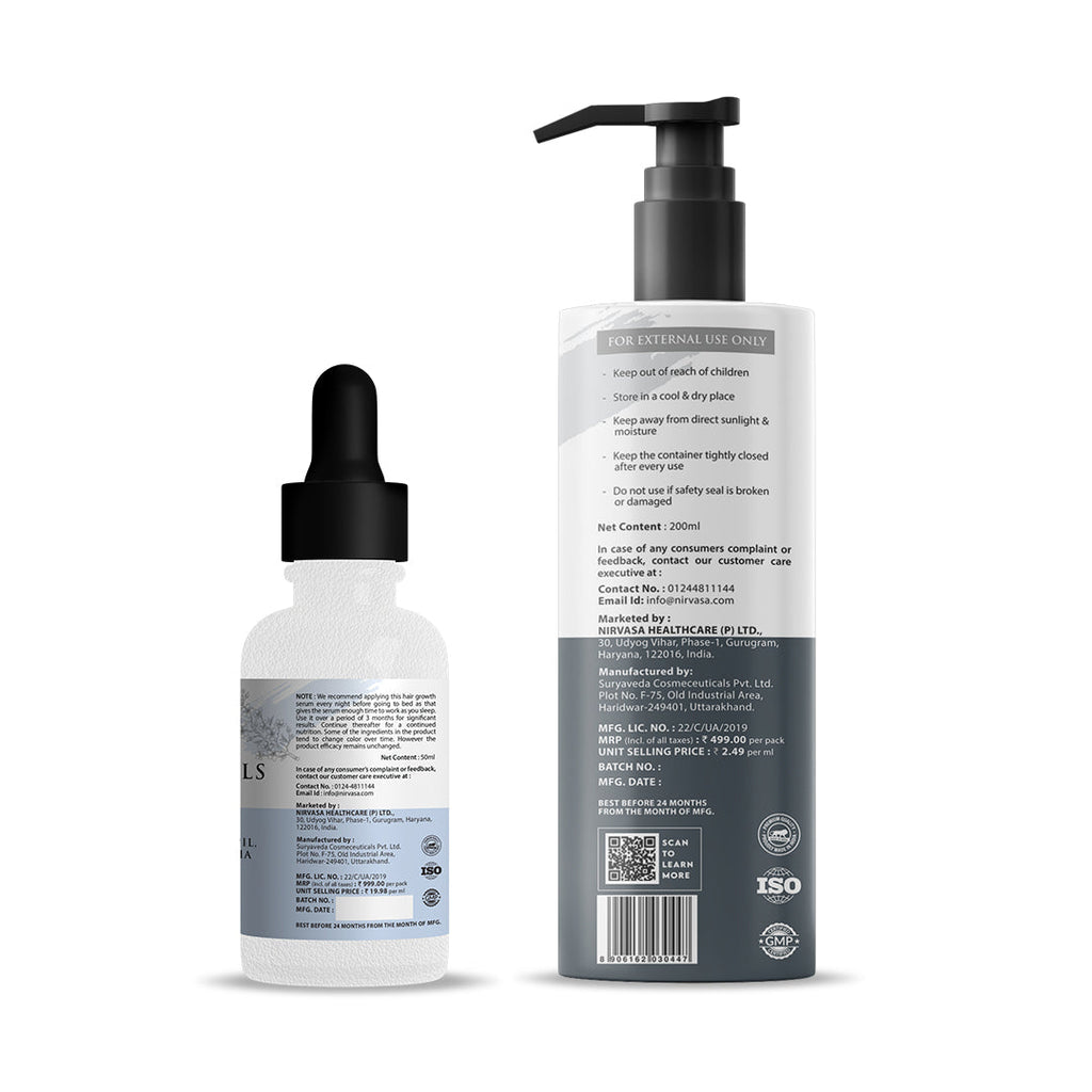 Nirvasa Anti Hairfall Shampoo and Hair Vitals Serum Combo