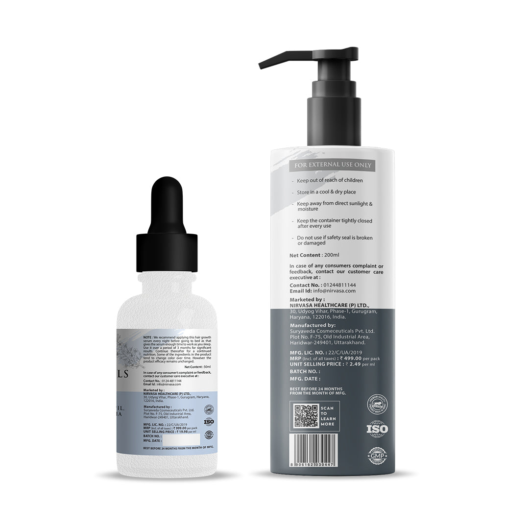 Nirvasa Anti Hairfall Shampoo and Hair Vitals Serum Combo