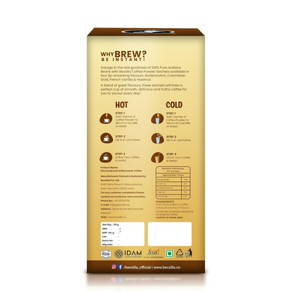 Bevzilla Premium Glass & 25 Flavoured Coffee Sachets