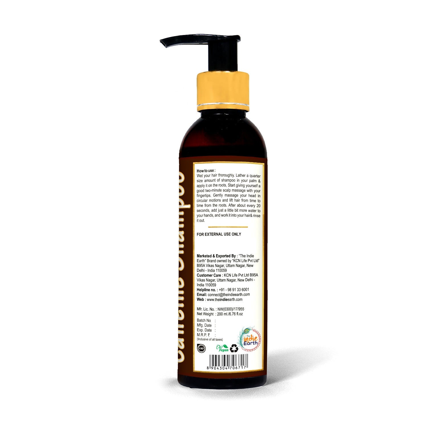 The Indie Earth Arabica Coffee Damage Repair Shampoo - 200 ml