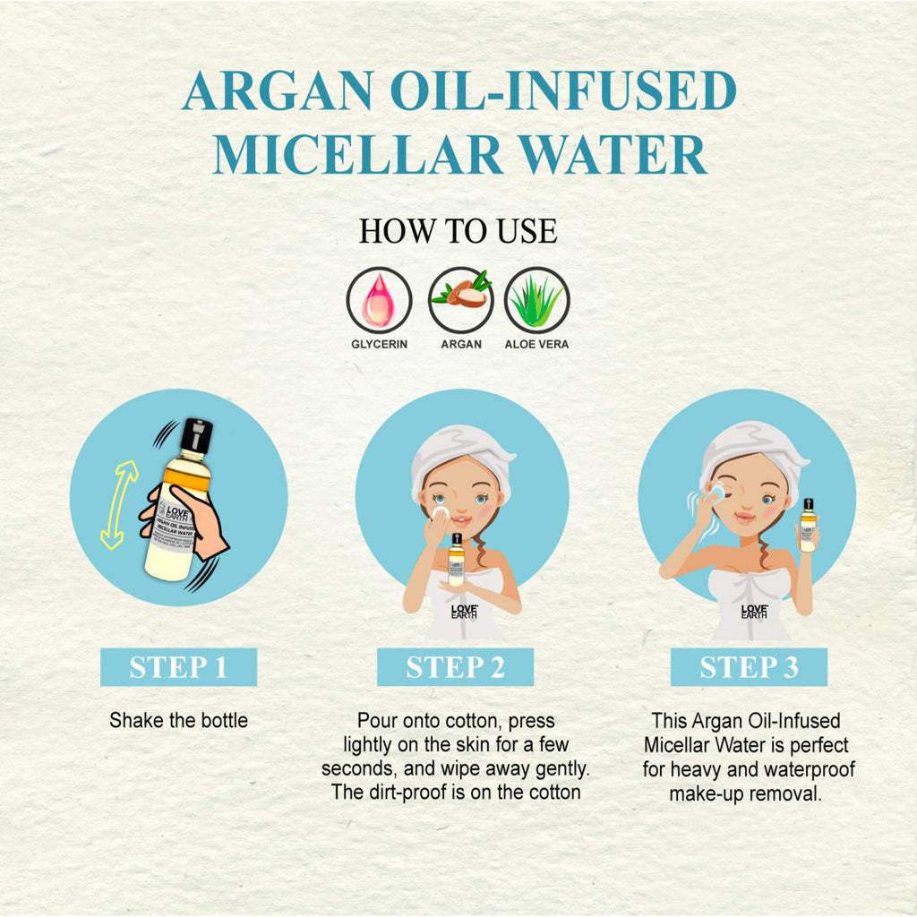 Love Earth Argan Oil Infused Micellar Water - 100ml