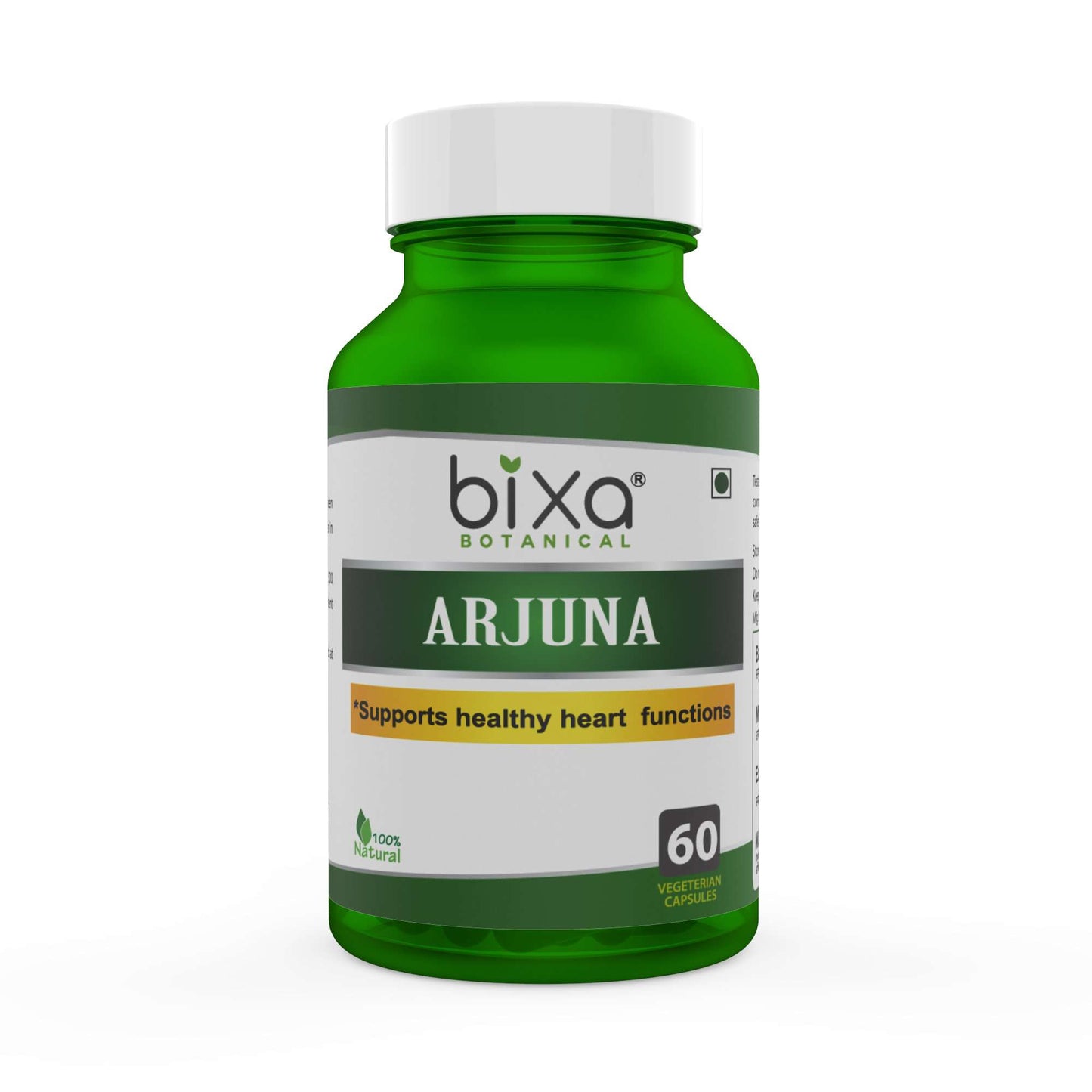 Bixa Botanical Arjuna Extract - 60 Veg Capsules (450mg) 40% Tannins