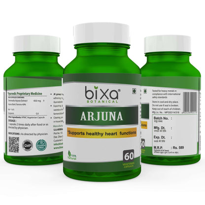 Bixa Botanical Arjuna Extract - 60 Veg Capsules (450mg) 40% Tannins