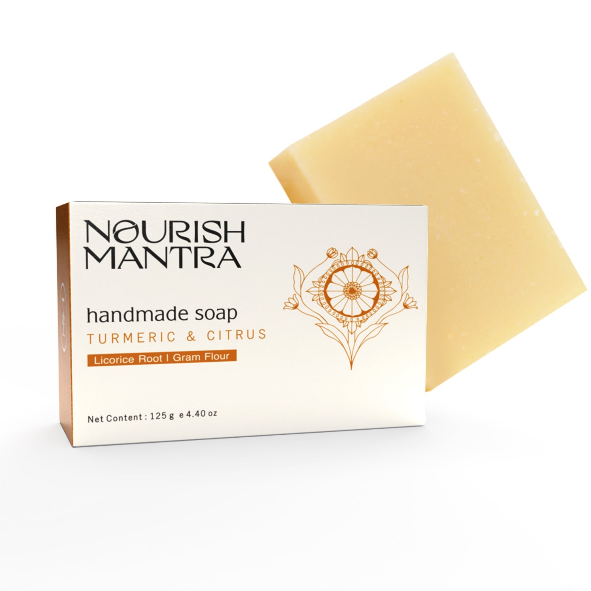 Nourish Mantra Turmeric & Citrus Handmade Bathing Bar Soap - 125 gms