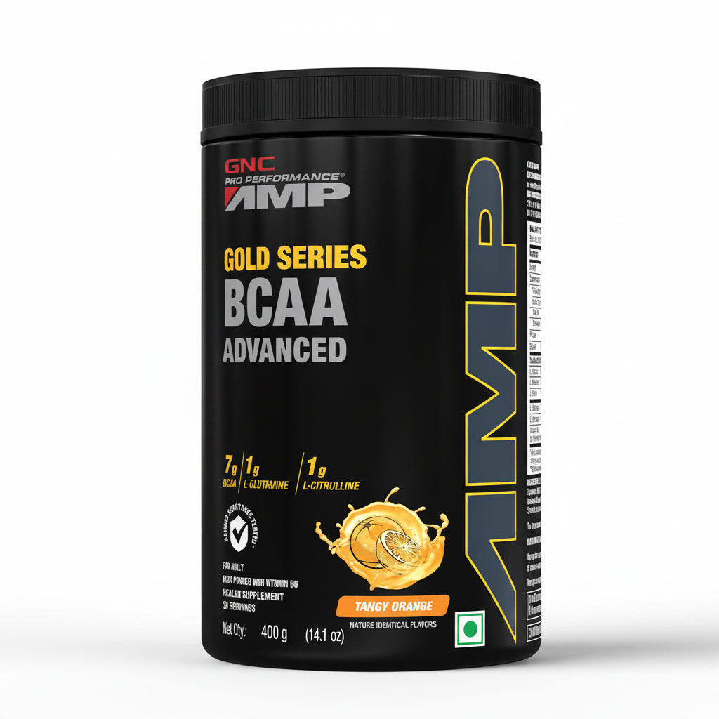GNC AMP Gold Series BCAA Advanced  Fuels Lean Muscle Strength & Recovery - 400 gms