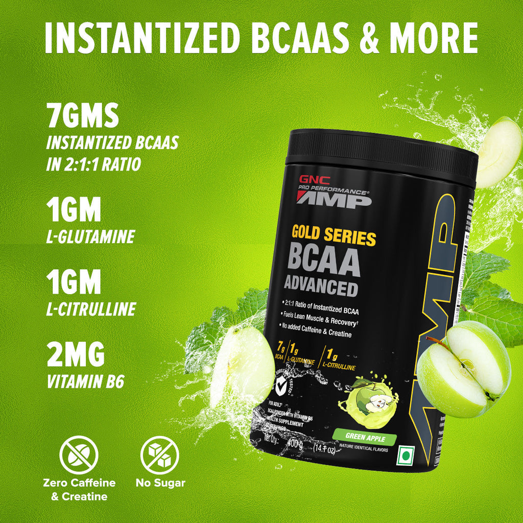 GNC AMP Gold Series BCAA Advanced  Fuels Lean Muscle Strength & Recovery