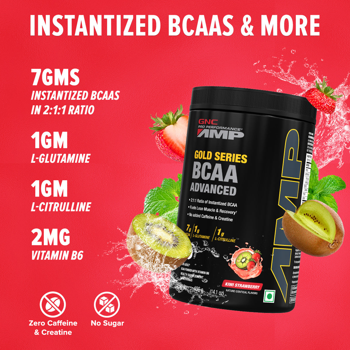 GNC AMP Gold Series BCAA Advanced  Fuels Lean Muscle Strength & Recovery