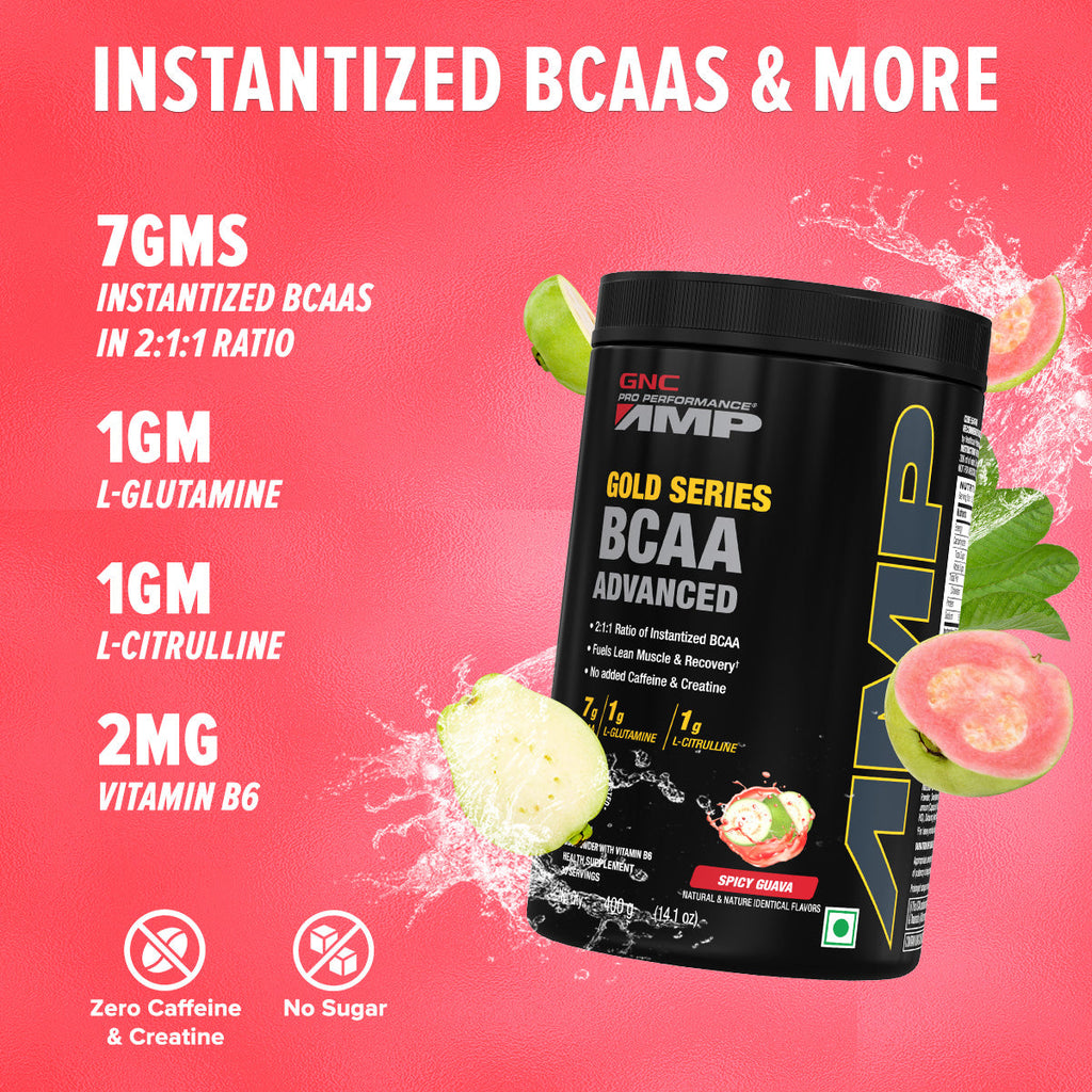 GNC AMP Gold Series BCAA Advanced  Fuels Lean Muscle Strength & Recovery
