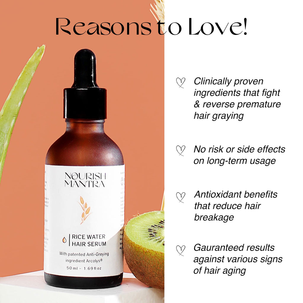 Nourish Mantra Anti-Greying Rice Water Hair Serum - 50 ml (Pack of 3)