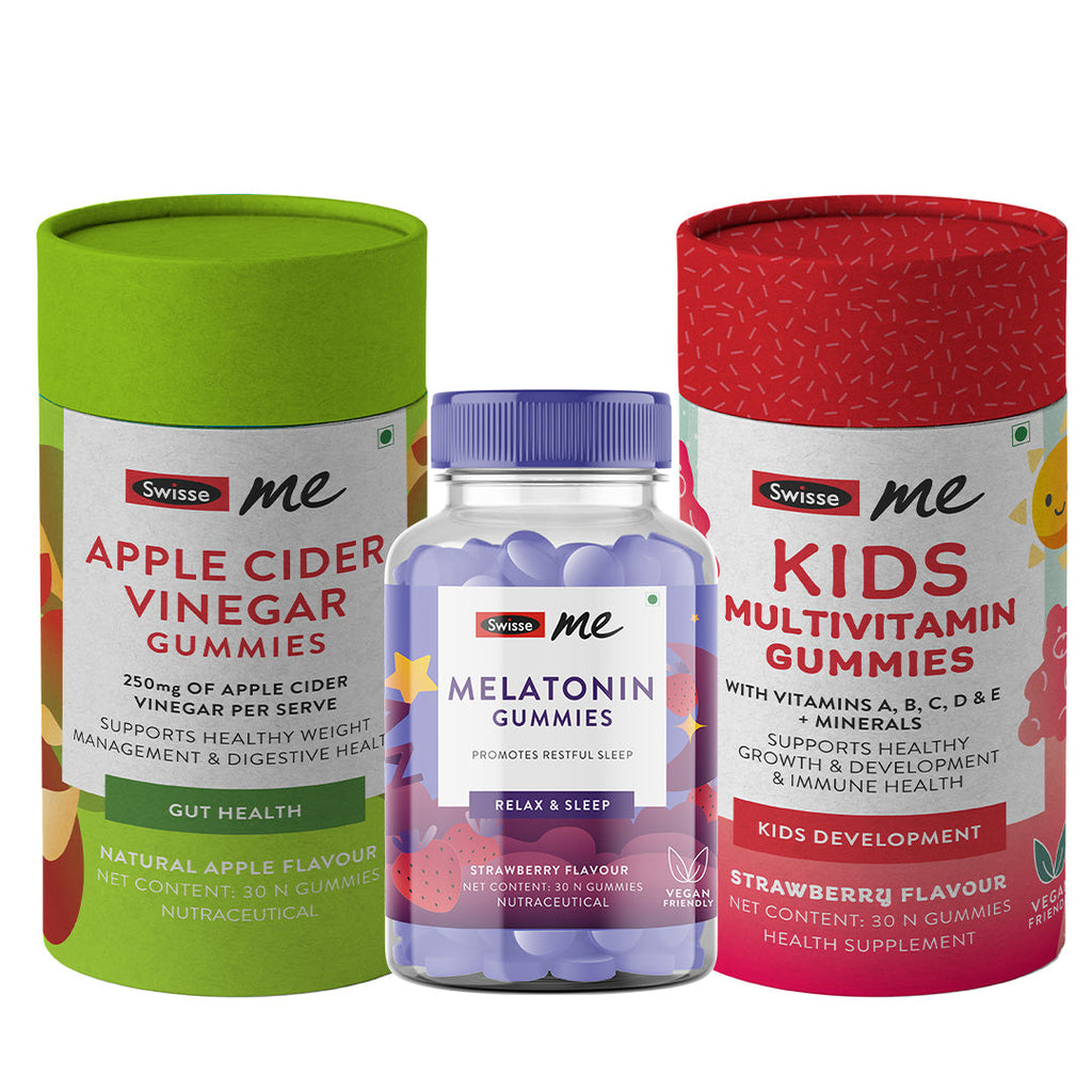Swisse Kids Multivitamin, Apple Cider Vinegar Gummies  Combo