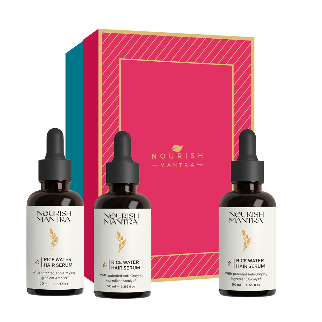 Nourish Mantra Anti-Greying Rice Water Hair Serum - 50 ml (Pack of 3)